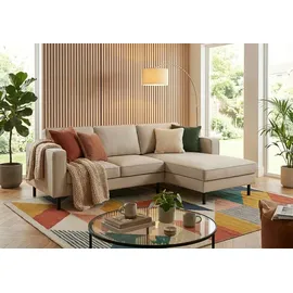 TRENDMANUFAKTUR Eckcouch Polyester 2-Sitzer Grau