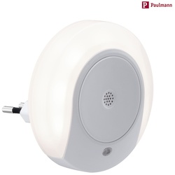 Paulmann LED Stecker-Nachtlicht HORBY, rund, mit Sound-Sensor + Dämmerungs-Sensor, 0.4W 3000K, weiß PAUL-92495
