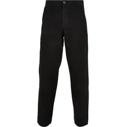 Stoffhose URBAN CLASSICS "Urban Classics Herren Canvas Pants", Herren, Gr. 38, Normalgrößen, schwarz, 100% Baumwolle, unifarben, relaxed fit, Hosen