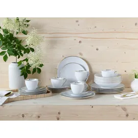 CreaTable Valencia Gold Kombiservice 30-tlg. für 6 Personen weiß/gold