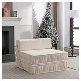 BBWL Sofa wandelbare Bodencouch mit Matratzenfunktion, Klappsofa Schlafsessel für kleine Räume weiß