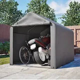 Fahrradgarage Mit Rolltor 160x220x165 Cm Stahl Pe Grau Okmyhome