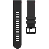 Polar Perforiertes Leder-Armband 22mm Schwarz-Rot M/L