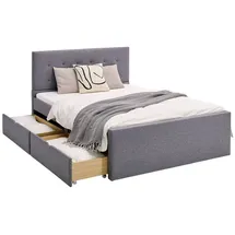 Homestyle4u Bettkasten Bett Schublade 2er Set Bettauszug mit Rollen Grau 1916