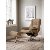 Stressless Relaxsessel STRESSLESS Mayfair Sessel Gr. Microfaser DINAMICA, Cross Base Eiche, Rela x funktion-Drehfunktion-PlusTMSystem-Gleitsystem-BalanceAdaptTM, B/H/T: 79 cm x 102 cm x 73 cm, braun (sand dinamica) Lesesessel und Relaxsessel