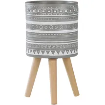 Beliani Runder Blumenbehälter Ø 25 x 55 cm Hellgrau