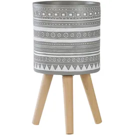 Beliani Runder Blumenbehälter Ø 25 x 55 cm Hellgrau