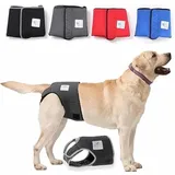 Nature Pet Läufigkeitshose für Hündinnen - Hundewindel für Rüden - Kein lästiges Einfädeln der Rute - Inkontinenz Hundehöschen (M-L-Rot)