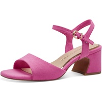 Marco Tozzi Damen Sandalen mit Absatz mit Verstellbarem Riemen Vegan, Rosa (Hot Pink), 39