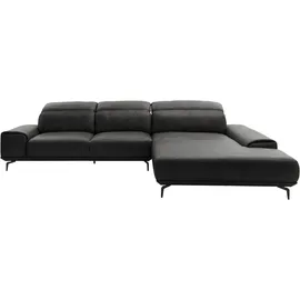 Musterring Ecksofa Leder 3-Sitzer Schwarz