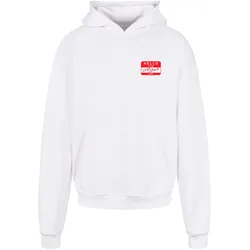 Kapuzensweatshirt MERCHCODE "Merchcode Herren Lewis Capaldi - Hello it's me Ultra Heavy Hoody", Herren, Gr. M, weiß, 100% Baumwolle, bedruckt, Langarm, Sweatshirts