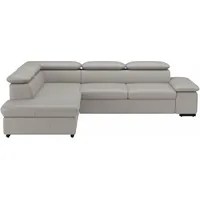 sit&more Ecksofa »Alcudia L-Form«, mit Armteilverstellung, optional Kopfteilverstellung und Bettfunktion grau