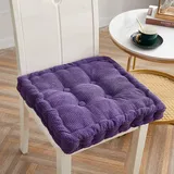 4er Set Stuhlkissen, Sitzkissen 45 * 45cm für Indoor und Outdoor, Bodenkissen, aus 100% Baumwolle Polsterung Steppkissen/Bodenkissen, Festes Bodenkissen,Yogakissen, Haustierbett, Rolan-Lila