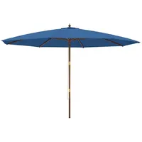 VidaXL Sonnenschirm mit Holzmast Azurblau 400x273 cm