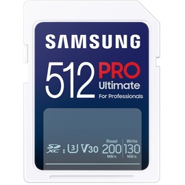 Samsung PRO Ultimate R200/W130 SDXC 512GB, UHS-I U3, Class 10 (MB-SY512S/EU)