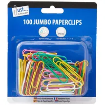 Just stationery Jumbo-Büroklammer, 100 Stück, mehrfarbig, 9195