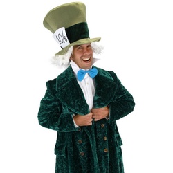 Elope Kostüm Verrückter Hutmacher Accessoire-Set, Klassischer Hutmacher-Hut mit Stehkragen grün