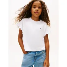 Tommy Hilfiger T-Shirt ESSENTIAL TOP SHORT SLEEVE Kinder bis 16 Jahre, mit Rüschen, relaxed fit weiß 110 (5J)