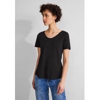 STREET ONE T-Shirt »Style Gerda«, mit längerer Rückseite, schwarz