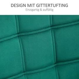 Homcom Einzelsessel Armlehnsessel Relaxsessel mit Holzbeine, Samtoptik, Grün