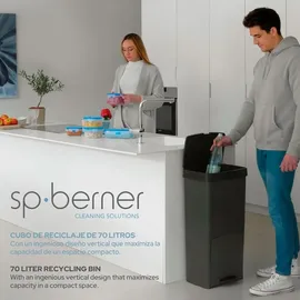 SP Berner Müll- oder Recyclingbehälter 70 l Schwarz