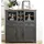 Stella Trading JASMIN Highboard in Artisan Eiche Optik, Graphit - Wohnzimmerschrank mit Schubladen und LED-Beleuchtung im Landhausstil - 143 x 150 x 42 cm (B/H/T)
