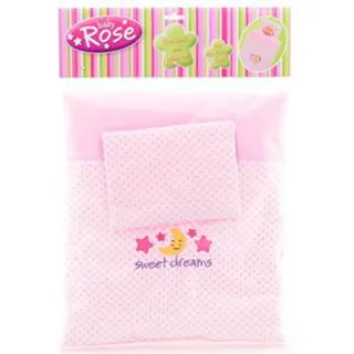 Johntoy 27537 Baby Rose Puppendecke und Kissen-Set,