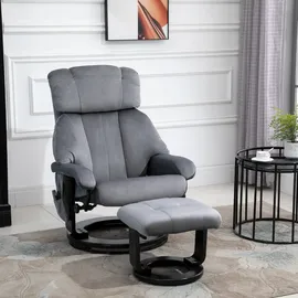 Homcom Massagesessel Polyester 76 x 80 x 102 cm grau mit Hocker
