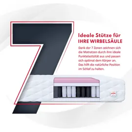 Fdm Matratze 160x200 Taschenfederkern Visco Memory 7 Zonen memory 24 cm H2 H3