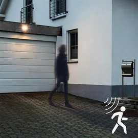 LED's Work Außenleuchte Kunststoff 2,6 cm mit Bewegungsmelder 8 W 1000 lm 4000 K IP54 schwarz