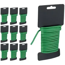 Relaxdays 10er Set, 5 m Länge, Ø 5 mm, ummantelter Gartendraht für Pflanzen, weicher Garten Bindedraht, grün