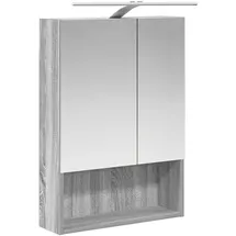 vidaXL Badezimmerspiegelschrank 50 cm grau