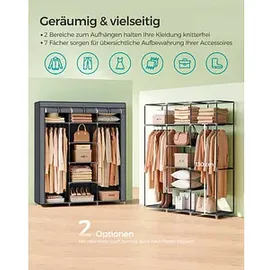 Songmics Stoffschrank, RYG12G grau 150,0 x 45,0 x 175,0 cm, 1 St.