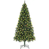 vidaXL Künstlicher Weihnachtsbaum mit Beleuchtung Grün 210 cm