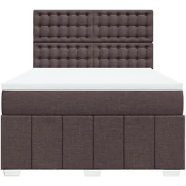 vidaXL Boxspringbett mit Matratze Dunkelbraun 140x200 cm Stoff