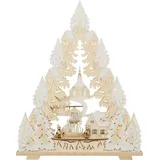 Saico Original LED Schwibbogen Premium-Line-Lichterbogen, Seiffener Kirche, Premium LED-Beleuchtung, warmweiß, BxHxT: 52x65,5x5 cm beige