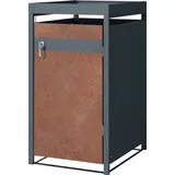 ML-Design Mülltonnenbox 1Er mit Pflanzdach 240L 68x80x124 cm Rost-Optik Stahl