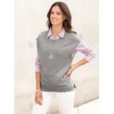 Inspirationen Pullunder "Pullunder", Damen, Gr. 48, grau (steingrau, meliert), 50% Viskose, 28% Polyester, 22% Polyamid, unifarben, Pullover