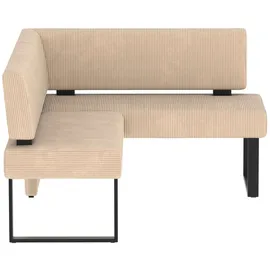 Home Affaire Eckbank HOME AFFAIRE "Oliver mit Metallgestell, Küchenbank", weiß (beige (castello 8622), schwarz), B:220cm H:89cm T:160cm, Holzwerkstoff, Massivholz, Polyester, Sitzbänke, Eckbank, verschiedene Bezüge Cord Esszimmerbank OTTOs Choice