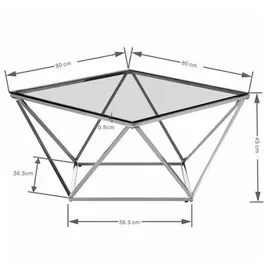 Kare Cristallo Metall 45 x 80 x 80 cm