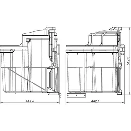 Naber Cabbi 3 plus, Abfallsammler, hellgrau. - Mülleimer - Grau/Grün/Hellgrau