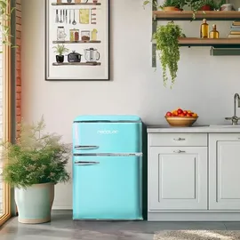 Cecotec Bolero CoolMarket 2D Origin 86 Retro-Kühlschrank (86 l, 893 mm hoch, Blau)