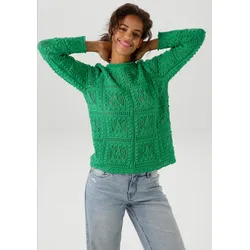 Strickpullover, im attraktiven Ajour-Muster-Mix - NEUE KOLLEKTION, Gr. 36, smaragdgrün, , 47531920-36
