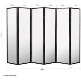 Homestyle4u Paravent, Braun, Holz, 264x175x2 cm, Wohnzimmer, Raumteiler & Paravents, Paravents