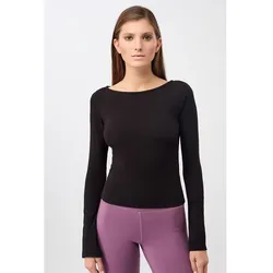 Mandala Ribbed Boat Neckline black XS