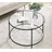 VASAGLE Couchtisch rund Schwarz Glas 84 x 45,5 cm