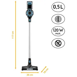First Austria TZS First Austria Akku Staubsauger, Kabellos, 120 W, 2200 mAh, LED Beleuchtung, 2 Saugstufen, Handstaubsauger, Staubsauger, Beutellos, Blau | Blau
