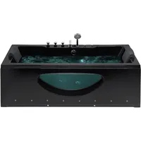 Beliani Beliani, Badewanne, Whirlpool Badewanne Schwarz Acryl 180 cm