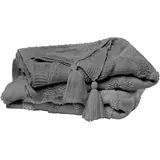 Primera Kuscheldecke Boho Tagesdecke 130 x 170 cm Grau