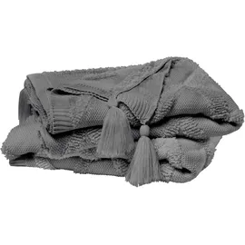 Primera Kuscheldecke Boho Tagesdecke 130 x 170 cm Grau